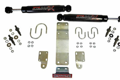 Skyjacker 2007-2017 Jeep Wrangler (JK) (Use w/ OEM Tie Rods) Dual Steering Damper Kit Black Max - Suspension