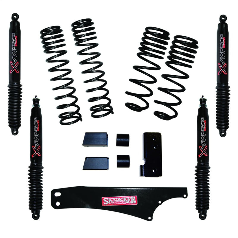 Skyjacker 2007-2018 Jeep Wrangler JK 4 Door 4WD Long Travel 2in-2.5in Lift Kit w/Black Max Shocks - Suspension