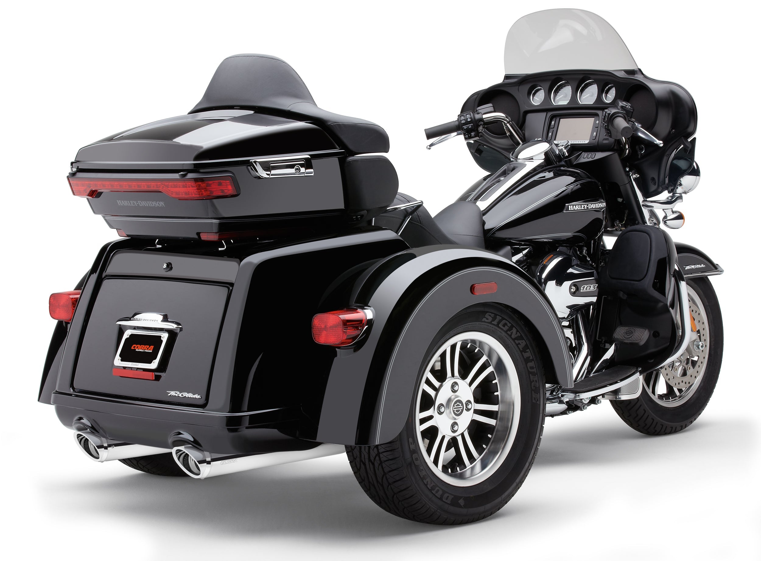 COBRA Slip Ons W/Billet Tips Chrome Tri Glide 09 22