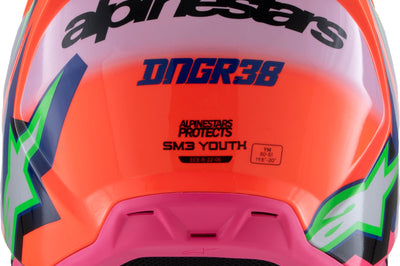 Alpinestars Sm3 Youth Deegan Helmet Orng Flo/prpl/pnk Fluo Ys