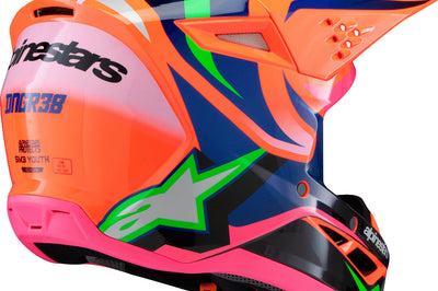 Alpinestars Sm3 Youth Deegan Helmet Orng Flo/prpl/pnk Fluo Ys