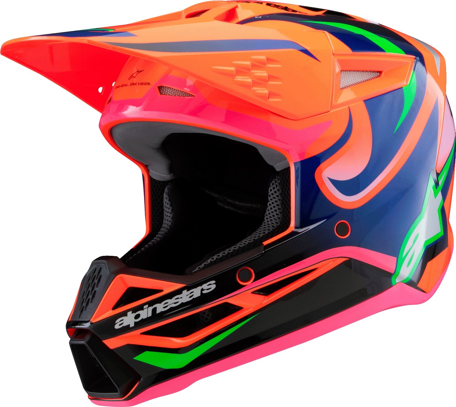Alpinestars Sm3 Youth Deegan Helmet Orng Flo/prpl/pnk Fluo Ys - Orange Fluo/Purple/Pink / Medium