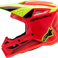 Alpinestars Sm3 Youth Fray Helmet Rd/ylw Fluo/blk Ys - Black/Orange/Yellow Fluo / Large