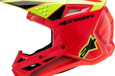 Alpinestars Sm3 Youth Fray Helmet Rd/ylw Fluo/blk Ys