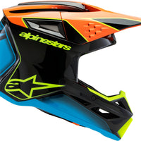 Alpinestars Sm3 Youth Fray Helmet Rd/ylw Fluo/blk Ys - Black/Orange/Yellow Fluo / Large