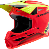Alpinestars Sm3 Youth Fray Helmet Rd/ylw Fluo/blk Ys - Black/Orange/Yellow Fluo / Large