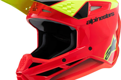 Alpinestars Sm3 Youth Fray Helmet Rd/ylw Fluo/blk Ys - Red/Yellow Fluo/Black / Large