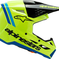 Alpinestars Sm3 Youth Radium Helmet Gry/blk/ylw Fluo Matte Ys - Yellow Fluo/Black/Blue / Large
