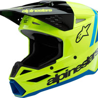 Alpinestars Sm3 Youth Radium Helmet Gry/blk/ylw Fluo Matte Ys - Yellow Fluo/Black/Blue / Large