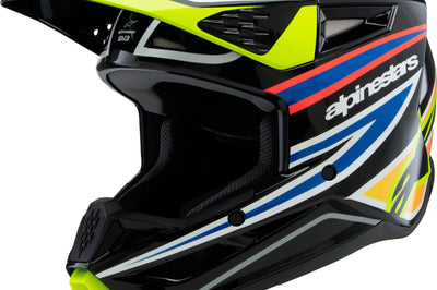 Alpinestars Sm3 Youth Wurx Helmet Blue/red/wht/blk Ys - Black/Yellow Fluo/Blue/Red / Large