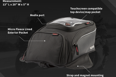 Fly Racing Small Tank Bag Black - Street Collection