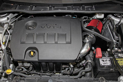 Spectre 09-14 Toyota Corolla 1.8L Air Intake Kit - Polished w/Red Filter - Systems