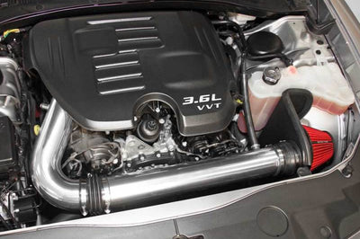 Spectre 11-17 Challenger/Charger 3.6L Air Intake Kit - Polished w/Red Filter - Systems