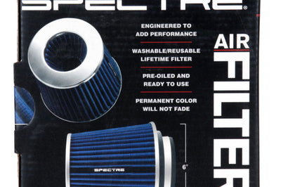 Spectre Adjustable Conical Air Filter 5-1/2in. Tall (Fits 3in. / 3-1/2in. / 4in. Tubes) - Blue - Filters