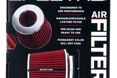 Spectre Adjustable Conical Air Filter 5-1/2in. Tall (Fits 3in. / 3-1/2in. / 4in. Tubes) - Red - Filters