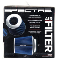 Spectre Adjustable Conical Air Filter 5-1/2in. Tall (Fits 3in. / 3-1/2in. / 4in. Tubes) - Blue - Filters