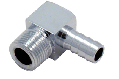 Spectre Fitting 90 Degree Barb NPT Threads (For 3/8in. Hose) - Chrome - Fabrication