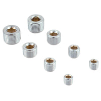 Spectre Pipe Plug Kit - Includes (2) 1/8in. / 1/4in. / 3/8in. / 1/2in. Plugs - Chrome - Engine Components