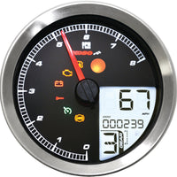 Koso Speedo / Tach Sil Bezel Lcd Color Change Display - Silver - Harddrive Products