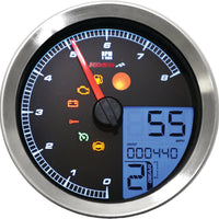 Koso Speedo / Tach Sil Bezel Lcd Color Change Display - Silver - Harddrive Products