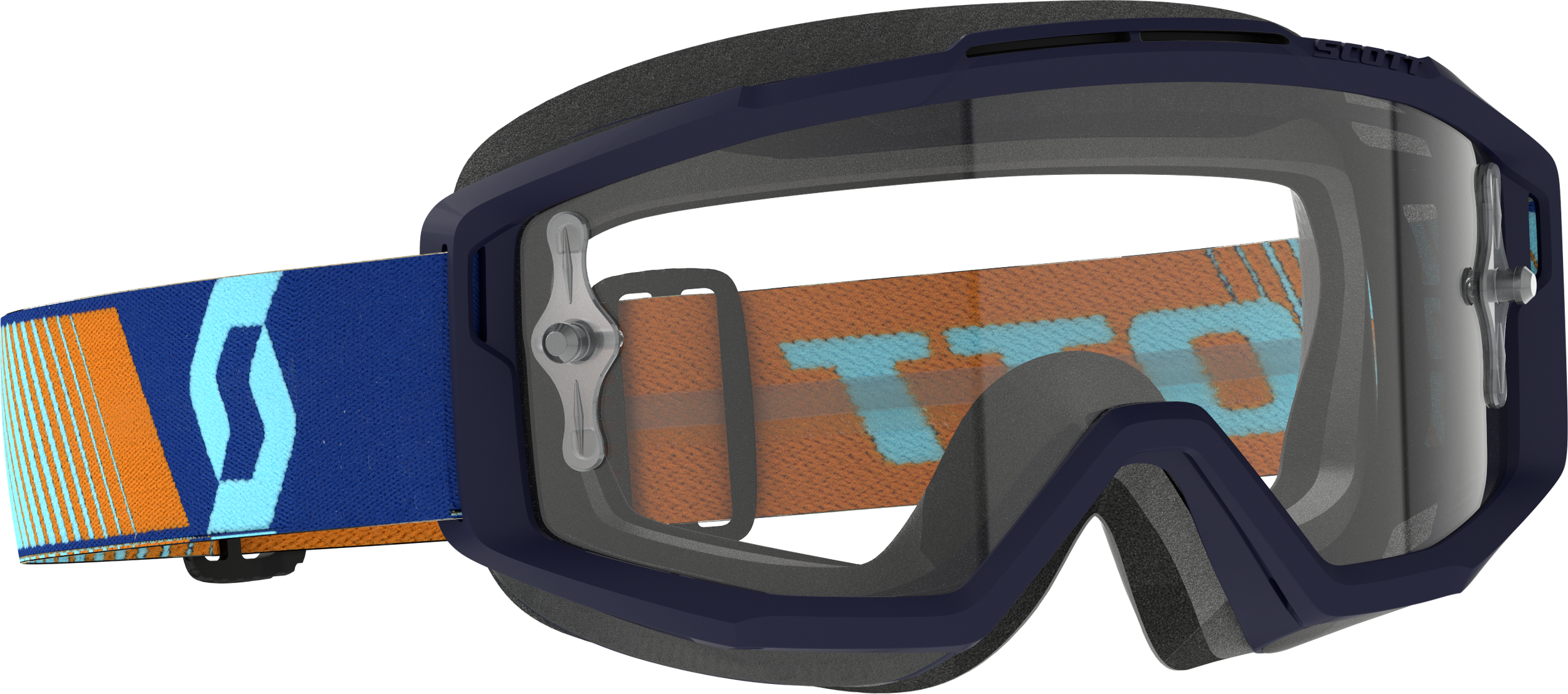 Scott Split Otg Snwcrss Goggle Black/white Clear Lens - Royal Blue/Orange - Apparel Collection