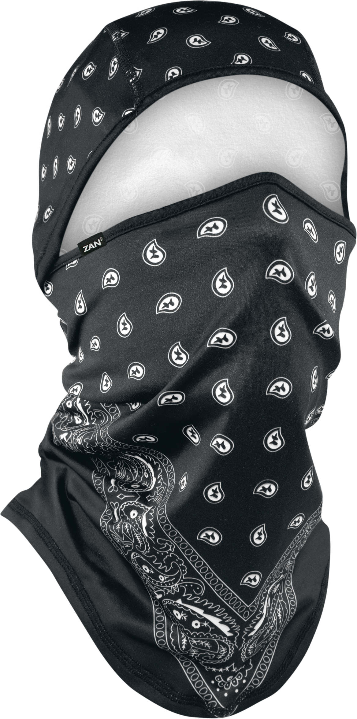 Zan Sportflex Convertible Balaclava Black Paisley - Harddrive Products