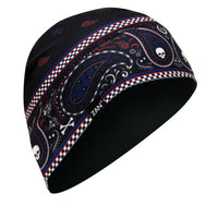 Zan Sportflex Helmet Liner/beanie Red/wht/blue Classic Bandanna - Carbon - Harddrive Products
