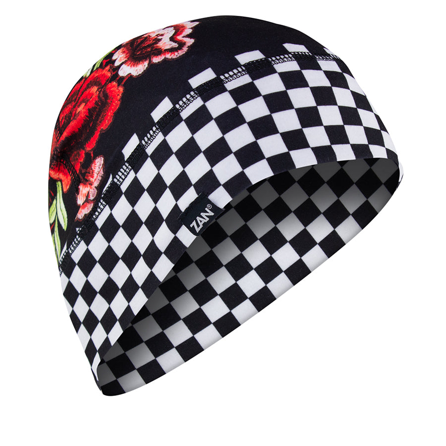 Zan Sportflex Series Helmet Liner Checkered Floral - Harddrive Products