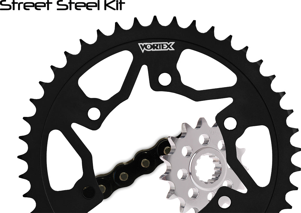 Vortex Sprocket/chain Kit Stl/stl 14/41t Sil Sx3 520-106l Gld - Black - Street Collection