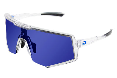 Bobster Sprocket Cycling Sunglass Crystal Clear Blue Mirror - Apparel Collection