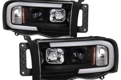 SPYDER Spyder 02-05 Dodge Ram 1500 Light Bar Projector Headlights - Black (PRO-YD-DR02V2-LB-BK) - Lights