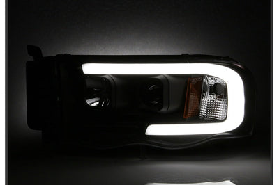 SPYDER Spyder 02-05 Dodge Ram 1500 Light Bar Projector Headlights - Black (PRO-YD-DR02V2-LB-BK) - Lights