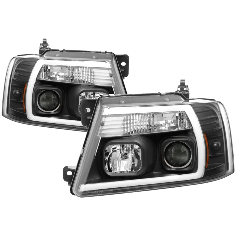SPYDER Spyder 04-08 Ford F-150 Projector Headlights - Light Bar DRL - Black PRO-YD-FF15004V2-LB-BK - Lights