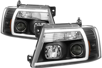 SPYDER Spyder 04-08 Ford F-150 Projector Headlights - Light Bar DRL - Black PRO-YD-FF15004V2-LB-BK - Lights