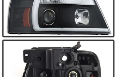 SPYDER Spyder 04-08 Ford F-150 Projector Headlights - Light Bar DRL - Black PRO-YD-FF15004V2-LB-BK - Lights