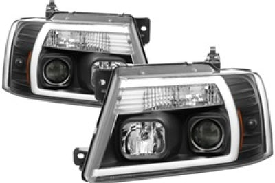 SPYDER Spyder 04-08 Ford F-150 Projector Headlights - Light Bar DRL - Black PRO-YD-FF15004V2-LB-BK - Lights