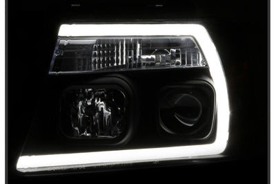 SPYDER Spyder 04-08 Ford F-150 Projector Headlights - Light Bar DRL - Black PRO-YD-FF15004V2-LB-BK - Lights