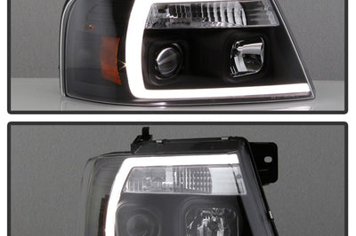 SPYDER Spyder 04-08 Ford F-150 Projector Headlights - Light Bar DRL - Black PRO-YD-FF15004V2-LB-BK - Lights