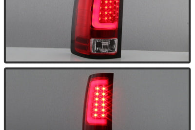 SPYDER Spyder 07-13 GMC Sierra 1500 V2 Light Bar LED Tail Lights - Red Clear (ALT-YD-GS07V2-LBLED-RC)