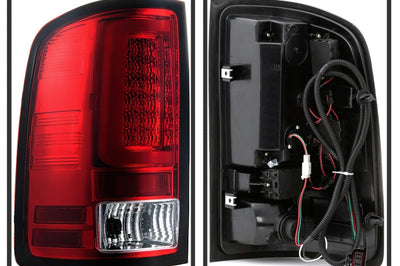 SPYDER Spyder 07-13 GMC Sierra 1500 V2 Light Bar LED Tail Lights - Red Clear (ALT-YD-GS07V2-LBLED-RC)