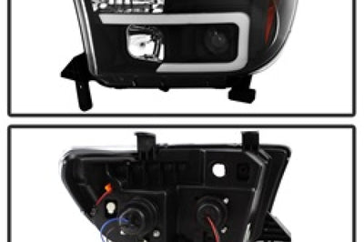 SPYDER Spyder 08-13 Toyota Sequoia Projector Headlights - Light Bar DRL - Black PRO-YD-TTU07V2-LB-BK - Lights