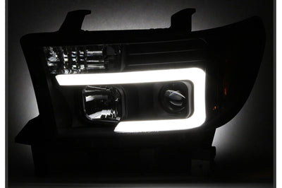 SPYDER Spyder 08-13 Toyota Sequoia Projector Headlights - Light Bar DRL - Black PRO-YD-TTU07V2-LB-BK - Lights
