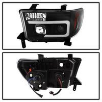 SPYDER Spyder 08-13 Toyota Sequoia Projector Headlights - Light Bar DRL - Black PRO-YD-TTU07V2-LB-BK - Lights