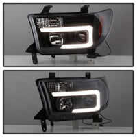 SPYDER Spyder 08-13 Toyota Sequoia Projector Headlights - Light Bar DRL - Black PRO-YD-TTU07V2-LB-BK - Lights
