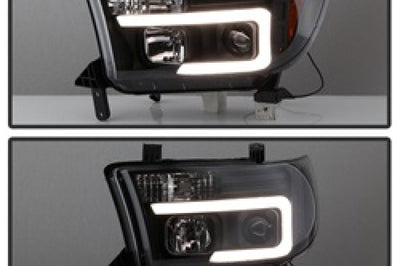 SPYDER Spyder 08-13 Toyota Sequoia Projector Headlights - Light Bar DRL - Black PRO-YD-TTU07V2-LB-BK - Lights