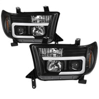 SPYDER Spyder 08-13 Toyota Sequoia Projector Headlights - Light Bar DRL - Black PRO-YD-TTU07V2-LB-BK - Lights