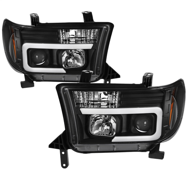 SPYDER Spyder 08-13 Toyota Sequoia Projector Headlights - Light Bar DRL - Black PRO-YD-TTU07V2-LB-BK - Lights