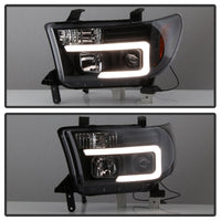 SPYDER Spyder 08-13 Toyota Sequoia Projector Headlights - Light Bar DRL - Black PRO-YD-TTU07V2-LB-BK - Lights