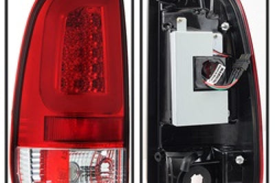 SPYDER Spyder 08-16 Ford Super Duty F-250 V3 Light Bar LED Tail Lights - Red Clear (ALT-YD-FS07V3-LBLED-RC)