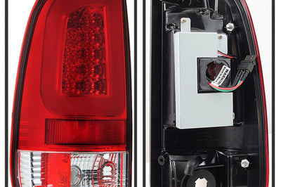 SPYDER Spyder 08-16 Ford Super Duty F-250 V3 Light Bar LED Tail Lights - Red Clear (ALT-YD-FS07V3-LBLED-RC)